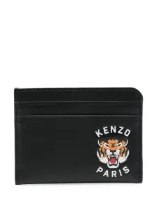 KENZO - Porta Carte Varsity Tiger In Pelle