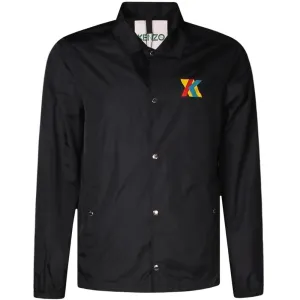 Kenzo Men's Multi-Colour Logo Print Coach Jacket Black - BLACK XL