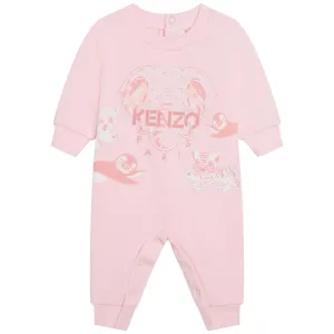 Kenzo Baby Girls Elephant Logo Romper Pink - 1M Pink