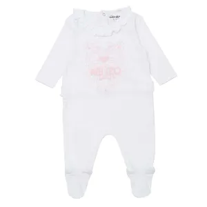 Kenzo Baby Girls White/pink Babygrow Set - 3M WHITE