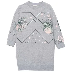 Kenzo Girls Tiger Sweatshirt Dress Grey - 2A GREY