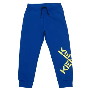 Kenzo Boys Cross Logo Track Pants Blue - 10Y Blue