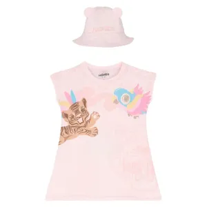 Kenzo Baby Girls ALL Over Print Dress And Hat Set Pink - 6M PINK