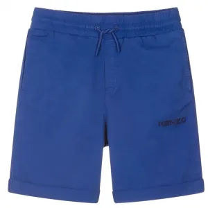 Kenzo Boys Cotton Shorts Blue - 4Y BLUE