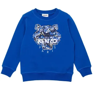 Kenzo Boys Tiger Sweater Blue - 10A BLUE