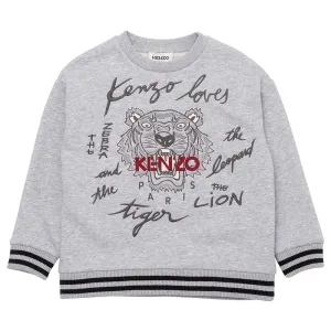 Kenzo Boys Tiger Sweater Grey - 10A GREY