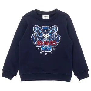 Kenzo Boys Tiger Sweater Navy - 10A NAVY