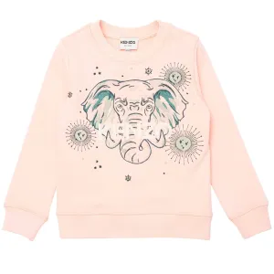 Kenzo Girls Elephant Logo Sweater Pink - 2A PINK