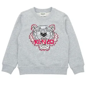Kenzo Girls Tiger Logo Sweater Grey - 8Y Grey