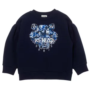 Kenzo Girls Tiger Logo Sweater Navy - 12A NAVY