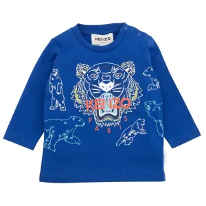 Kenzo Baby Boys Tiger Print T-shirt Blue - 12M BLUE