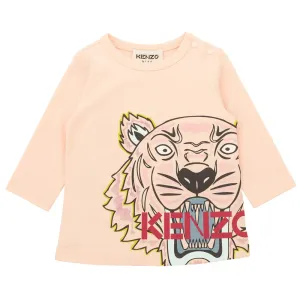 Kenzo Baby Girls Tiger Print Long Sleeved T-shirt Pink - 2Y PINK