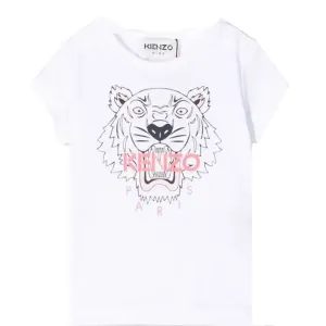 Kenzo Baby Girls Tiger Print T-Shirt White - 2A WHITE