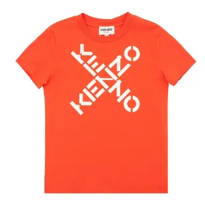 Kenzo Boys Big X Logo T-Shirt Red - 10A RED