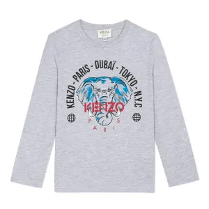 Kenzo Boys Elephant T-shirt Grey - GREY 4Y
