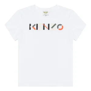 Kenzo Boys Logo T-Shirt White - WHITE 14Y