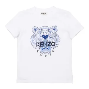 Kenzo Boys Tiger Logo T-Shirt White - 2A WHITE
