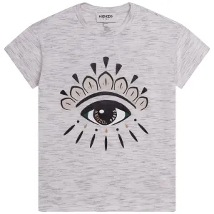Kenzo Girls Eye Print T-Shirt Grey - 10Y GREY