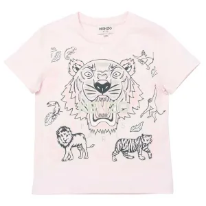Kenzo Girls Tiger Print T-Shirt Pink - 10A PINK