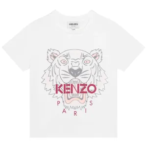 Kenzo Girls Tiger T-shirt White - 10Y WHITE