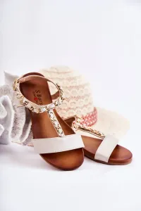 Children's leather sandals with buckle beige Letto #1935607