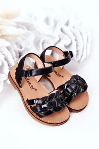 Children's sandals with snake pattern black baxlee #1235173