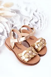 Children's sandals with snake pattern gold baxlee #1414223
