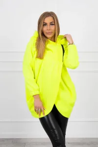 Sweatshirt with short zipper yellow neon color