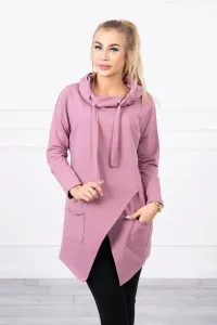 Tunic with clutch at the front Oversize dark pink