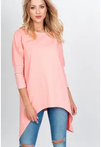 Women's oversize tunic with stylish sleeves - pink,