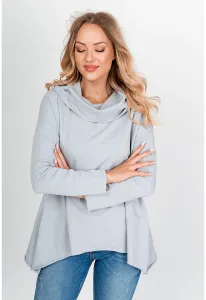 Women's tunic with a hood - gray,