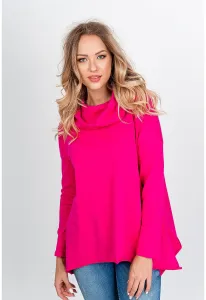Women's tunic with a hood - pink,