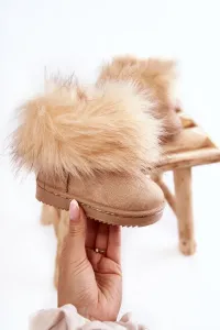 Children's ankle boots snowball with fur beige Ariana #1553643