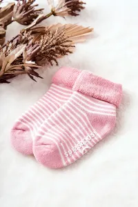 Children's socks stripes Pink and white #1583865
