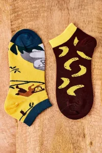 Mismatched Socks With Bananas Yellow-Brown