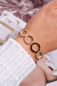 Ladies Stainless Steel Bracelet with Zirconia Gold Faith