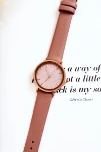 Women's watch on leather belt Giorgio & Dario Dirty pink
