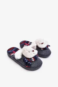 Children's slippers with thick soles with Grey Dasca bear #3043403