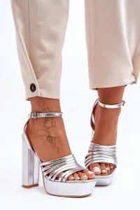 High heel sandals silver Maya #2404013
