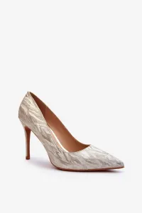 High heels embellished with gold Klonisa glitter