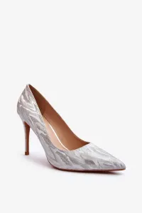 Klonisa Silver Glittering Embellished High Heels
