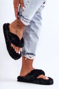 Lady's leather slippers Papcie black Elma #2744200