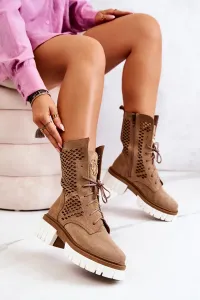 Nicole Camel 2706 Working Leather Boots #1257236