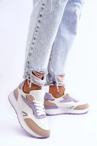 Women's sports shoes on platform White-purple Henley