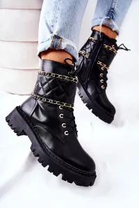 Worker's shoes with chain Black Caleanor #1231085
