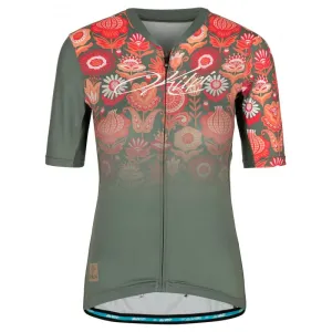 Women's cycling jersey KILPI ORETI-W khaki #1103142