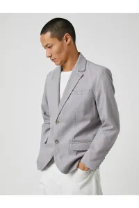 Koton Basic Blazer. Wide Collar with Buttons, Pocket Detailed