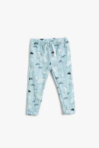 Koton Soft Textured Polar Bear Print Jogger Sweatpants With Pockets Tie Waist
