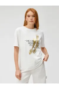 Koton 3sak50192ek Women's T-shirt Off-White