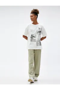 Koton New York Print T-Shirt Crew Neck Short Sleeve Cotton #2106260
